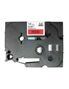 Brother TZe431 Fita Laminada Genérica de Etiquetas - Texto preto sobre fundo vermelho - Largura 12mm x 8 metros