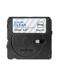 Brother Btag-133 Fita 12mm - Texto Azul sobre Fundo Transparente - Medidas 12mmx4 Metros - Compatível com PTN10, PTN20, PTN25BT 2