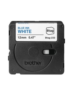 Brother Btag-233 Fita 12mm - Texto Azul sobre Fundo Branco - Medidas 12mmx4 Metros - Apropriada para PTN10, PTN20, PTN25BT 2