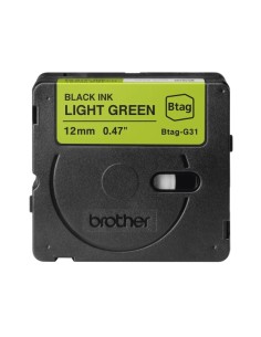 Brother Btag-G31 Fita 12mm - Texto Preto sobre Fundo Verde - Medidas 12mmx4 Metros - Compatível com PTN10, PTN20, PTN25BT 2