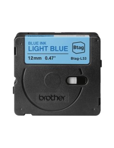 Brother Btag-L33 Fita 12mm - Texto Azul sobre Fundo Azul Claro - Medidas 12mmx4 Metros - Compatível com PTN10, PTN20, PTN25BT 2