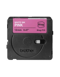 Brother Btag-P35 Fita 12mm - Texto Branco sobre Fundo Rosa - Medidas 12mmx4 Metros - Adequada para PTN10, PTN20, PTN25BT 2