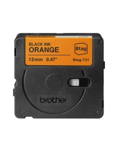 Brother Btag-T31 Fita 12mm - Texto Preto sobre Fundo Laranja - Medidas 12mmx4 Metros - Adequada para PTN10, PTN20, PTN25BT 2