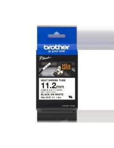 Brother HSe231E Fita Tubo Termorretrátil Original de Etiquetas para Cabos - Texto preto sobre fundo branco - Largura 11.2mm x 1