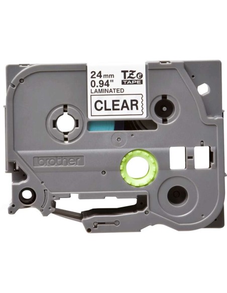 Brother TZe151 Fita Laminada Original de Etiquetas - Texto preto sobre fundo transparente - Largura 24mm x 8 metros