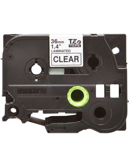 Brother TZe161 Fita Laminada Original de Etiquetas - Texto preto sobre fundo transparente - Largura 36mm x 8 metros