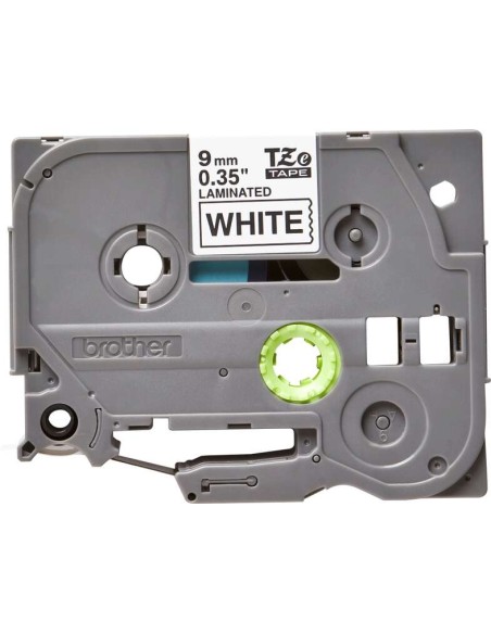 Fita Laminada Original Brother TZe221 para Etiquetas - Texto preto sobre fundo branco - Largura 9mm x 8 metros