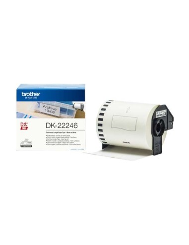 Brother DK22246 - Etiquetas Originais de Tamanho personalizado - Largura 103mm x 30,48 metros - Texto preto sobre fundo branco