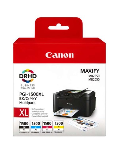 Canon PGI1500XL Pacote de 4 Cartuchos de Tinta Originais - 9182B004/9182B010