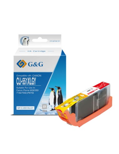 G&G Canon CLI551XL Cinza Cartucho de Tinta Genérico - Substitui 6447B001/6512B001
