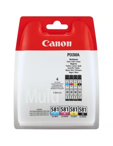 Canon CLI581 Pack de 4 Cartuchos de Tinta Originais - 2103C004/2103C007
