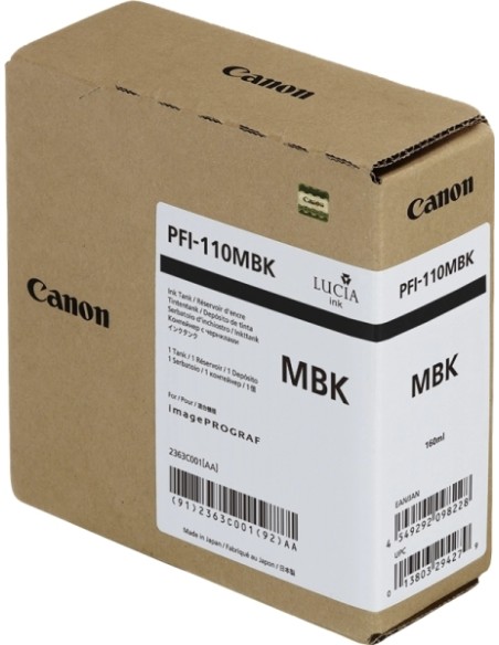 Canon PFI110 Preto Fosco Cartucho de Tinta Original - 2363C001