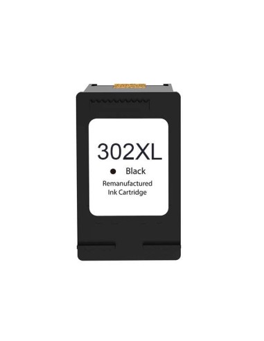 Cartucho de Tinta Preto Remanufaturado HP 302XL - Mostra Nível de Tinta - Substitui F6U68AE/F6U66AE