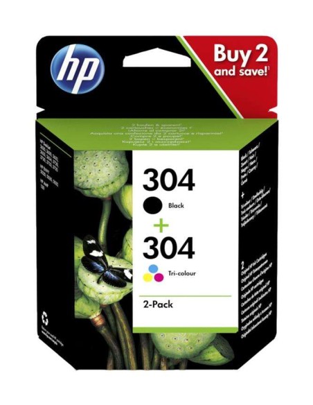 HP 304 Preto + Color Pack de 2 Cartuchos de Tinta Originais - 3JB05AE