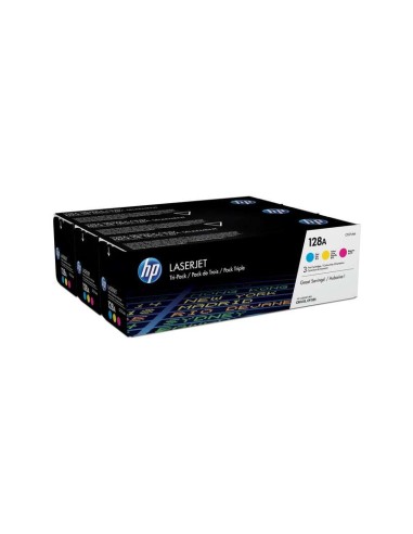 HP CE321A/CE322A/CE323A Pacote de 3 Cartuchos de Toner Originais - 128A