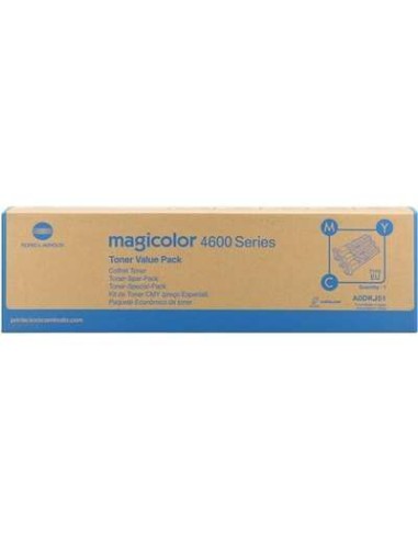 Konica Minolta MagiColor 4650/4690MF/4695MF Pacote de 3 Cartuchos de Toner Originais - Ciano, Magenta, Amarelo - A0DKJ52