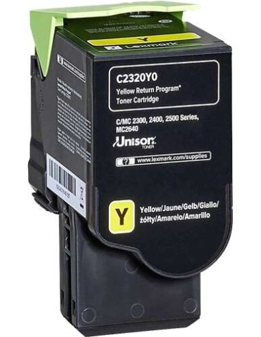 Cartucho de Toner Original Lexmark C2325/C2425/C2535/MC2325/MC2425/MC2535/MC2640 Amarelo - C2320Y0