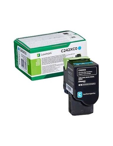 Lexmark C2425/C2535/MC2425/MC2535/MC2640 Ciano Cartucho de Toner Original - C242XC0