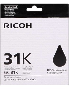 Ricoh GC31K Preto Cartucho de Gel Original - 405688