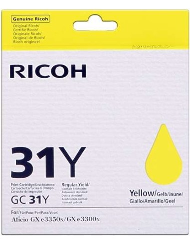 Ricoh GC31Y Amarelo Cartucho de Gel Original - 405691
