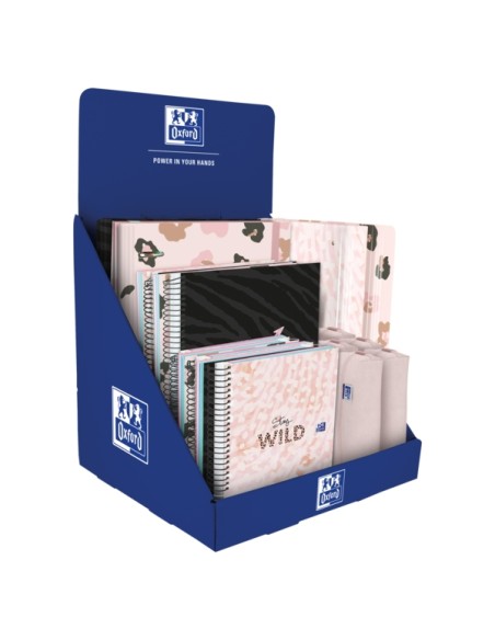 Oxford Animal Print Expositor de Mesa - Inclui 5 Europeanbook A5+ e A4+ - 4 Europeanbinder A4+ - 5 Estojos - Design Chamativo e