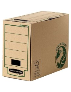 Fellowes Bankers Box Earth Caixa de Arquivo Definitiva A4 150mm - Montagem Manual - Papelão Reciclado Certificação FSC - Cor Ma