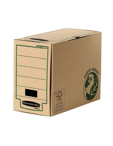 Fellowes Bankers Box Earth Caixa de Arquivo Definitivo Folio 150mm - Montagem Manual - Papelão Reciclado Certificação FSC - Cor