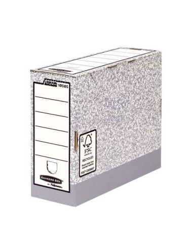 Fellowes Bankers Box Caixa de Arquivo Definitiva 100mm A4 - Montagem Automática Fastfold - Papelão Reciclado Certificação FSC -