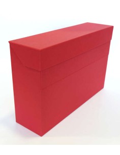 Elba Caixa de Transferência Resistente 39,6x25,4cm - Tampa com Fecho de Segurança - Alça Ergonômica - Cor Vermelho Intenso