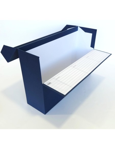 Elba Caixa de Transferência - Cartão Forrado com Tecido Geltex - Tampa com Fecho de Pressão - Aba Rebatível - Medidas 39,6x25,4