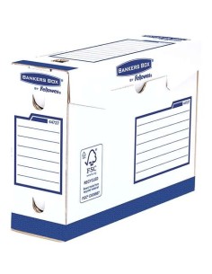 Fellowes Bankers Box Basic Pack de 20 Caixas de Arquivo Definitivo A4+ 100mm - Extra Resistente - Montagem Manual - Papelão Rec