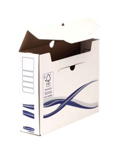Fellowes Bankers Box Basic Pack de 25 Caixas de Arquivo Definitivo A4+ 80mm - Montagem Manual - Papelão Reciclado Certificação  2