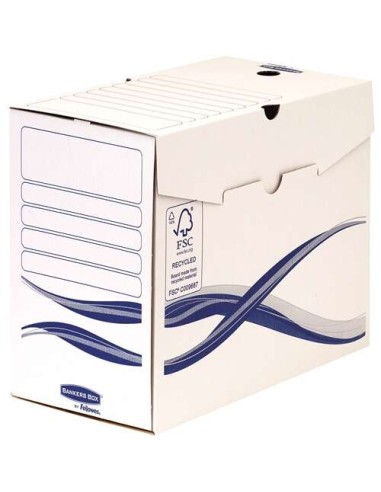 Fellowes Bankers Box Basic Pack de 25 Caixas de Arquivo Definitivo A4+ 150mm - Montagem Manual - Cartão Reciclado Certificação 