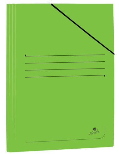 Mariola Pasta de Cartão Plastificado Folio 500g/m2 - Medidas 34x25cm - Fecho com Elástico - Cor Verde