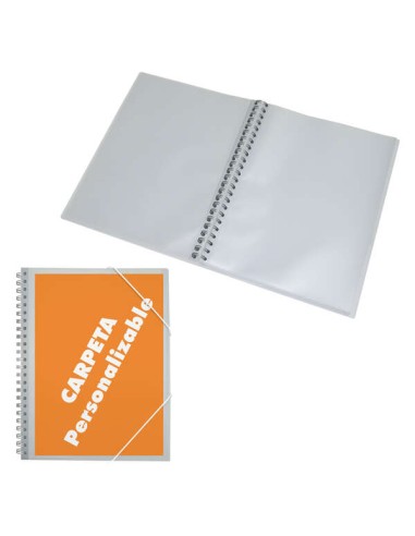 Dohe Pasta com Envelopes A4 - Capa de Polipropileno de 500 Micras - Bolso Personalizável - 30 Envelopes Transparentes - Fecho d