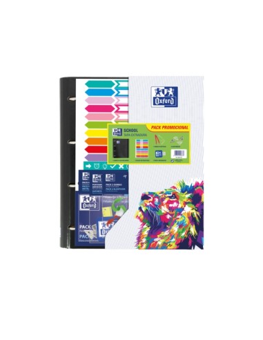 Oxford Europeanbinder Oxfcla A4+ - Pasta de Tamanho A4+ - Design Escolar - Inclui Divisórias - Cores Sortidas