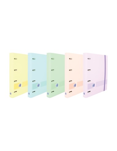 Oxford Live & Go A4+ Europeanbinder - Lombada de 45mm - Argolas de 4Dx35mm - Recarga 1 Linha - Cores Sortidas