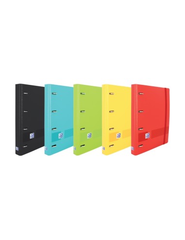 Oxford Live & Go A4+ Polyfoam Europeanbinder - Lombada de 45mm - Argolas de 4Dx35mm - Recarga de 1 Linha - Cores Sortidas