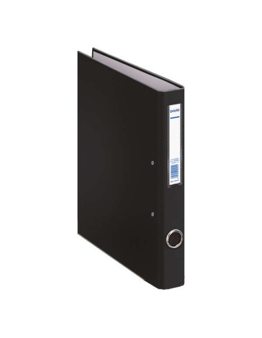 Dohe Pasta com 2 Argolas Mistas 25mm Folio - Olhal e Porta-cartões na Lombada - Cartão Forrado com Polipropileno - Cor Preta