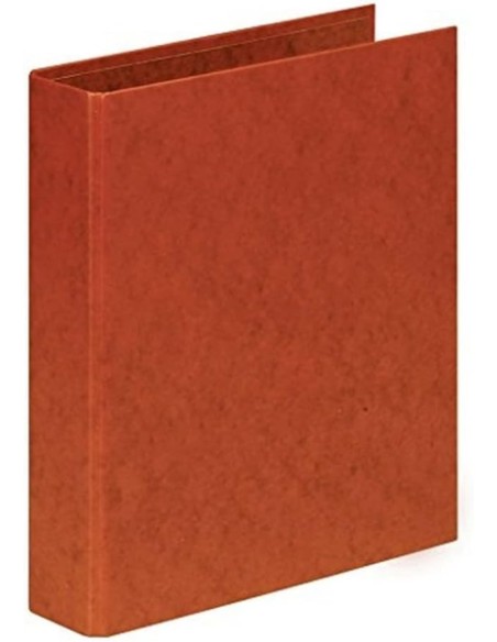 Elba Pasta de Anéis 2Dx40mm Tamanho Folio - Com Compressor - Lombada 50mm - Cartão Couro - Cor Marrom