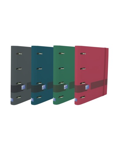 Oxford & You Europeanbinder Pasta de Anéis A4+ com Refil de 1 Linha - Anéis 4Dx35mm - Capa Extra Dura - Régua com Índices Remov