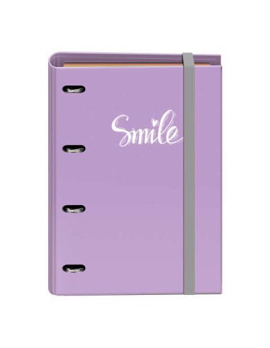 Dohe Série Pastel Pasta de 4 Argolas Formato A4 com Refil de 100 Folhas - 4 Divisórias Coloridas - Fecho com Elástico - Argolas