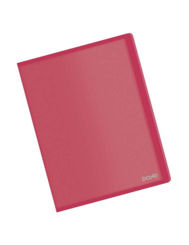 Dohe Pasta com 10 Envelopes A4 - Capa Flexível de Polipropileno - Envelopes Transparentes Soldados - Cor Vermelha