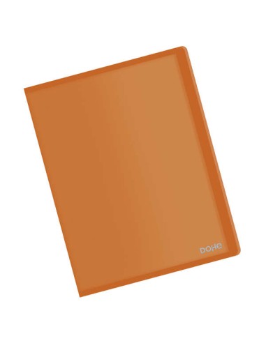 Dohe Pasta com 20 Capas Transparentes Soldadas A4 80mic - Capa Flexível de Polipropileno - Cor Laranja