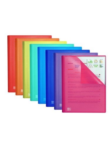 Oxford Urban A4 Pasta com 100 Envelopes Soldados A4 - Capa de Plástico Translúcido - Cores Sortidas