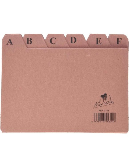Mariola Índice A-Z Nº3 para Ficheiro - Medidas 150x100mm - Cor Marrom