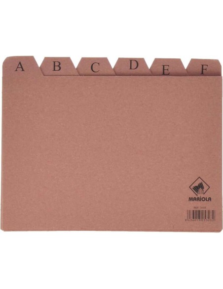 Mariola Índice A-Z Nº5 para Ficheiro - Medidas 215x160mm - Cor Marrom