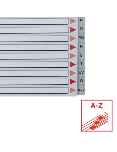 Esselte Índice Alfabético de Plástico com Capa A4 - Tipo A-Z - Cartolina Índice: Cartão Cinza - Material PP - Tamanho A4 - Mult