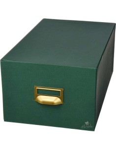 Mariola Fichário Cartonado Forrado em Geltex Nº4 para 500 Fichas - Medidas 220x155x250mm - Resistente e Durável - Cor Verde