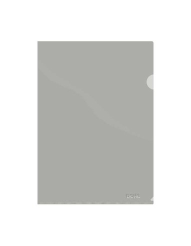 Dohe Pasta Premium com Aba Tamanho A4 - 210x297mm - Fabricada em Polipropileno Translúcido de 180 Micras - Cor Cinza